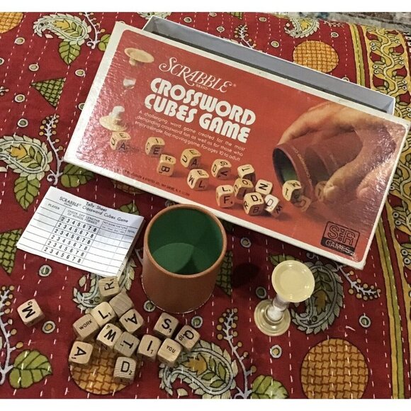 VINTAGE 1976 Scrabble Brand Crossword Cubes Game Selchow & Righter COMPLETE SET - Picture 1 of 2